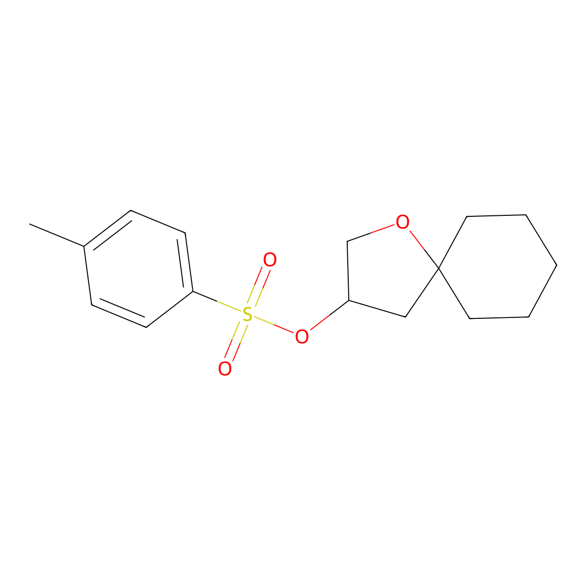 1-Oxaspiro[4.5]decan-3-yl 4-methylbenzene-1-sulfonate molecular structure, CAS 2757921-91-6