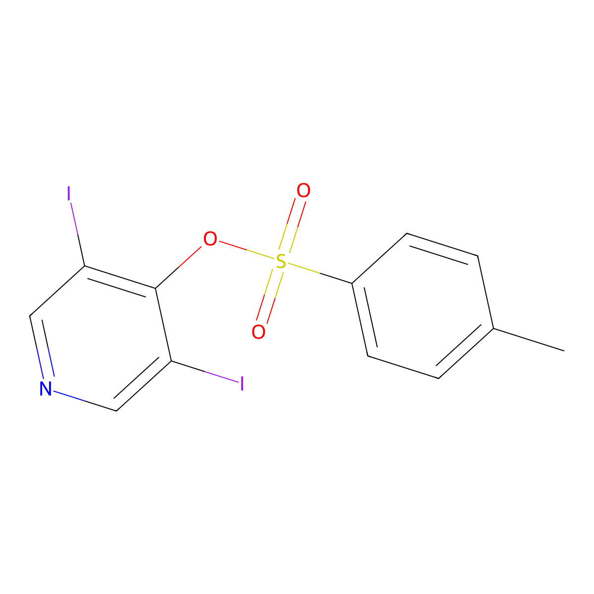 3,5-Diiodopyridin-4-yl 4-methylbenzene-1-sulfonate molecular structure, CAS 2757921-92-7