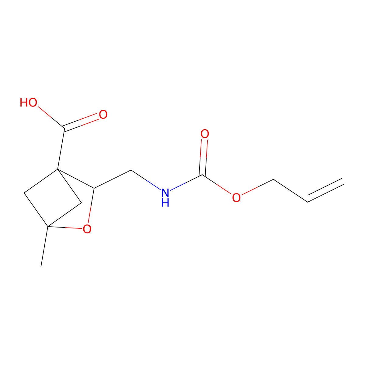 1-Methyl-3-({[(prop-2-en-1-yloxy)carbonyl]amino}methyl)-2-oxabicyclo[2.1.1]hexane-4-carboxylic acid molecular structure, CAS 2757922-03-3