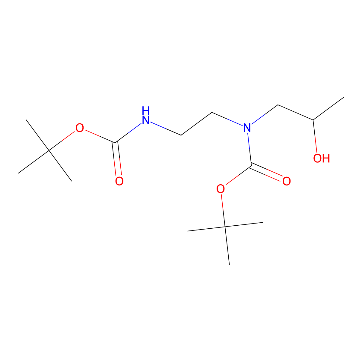 tert-butyl N-(2-{[(tert-butoxy)carbonyl]amino}ethyl)-N-(2-hydroxypropyl)carbamate molecular structure, CAS 2757922-17-9