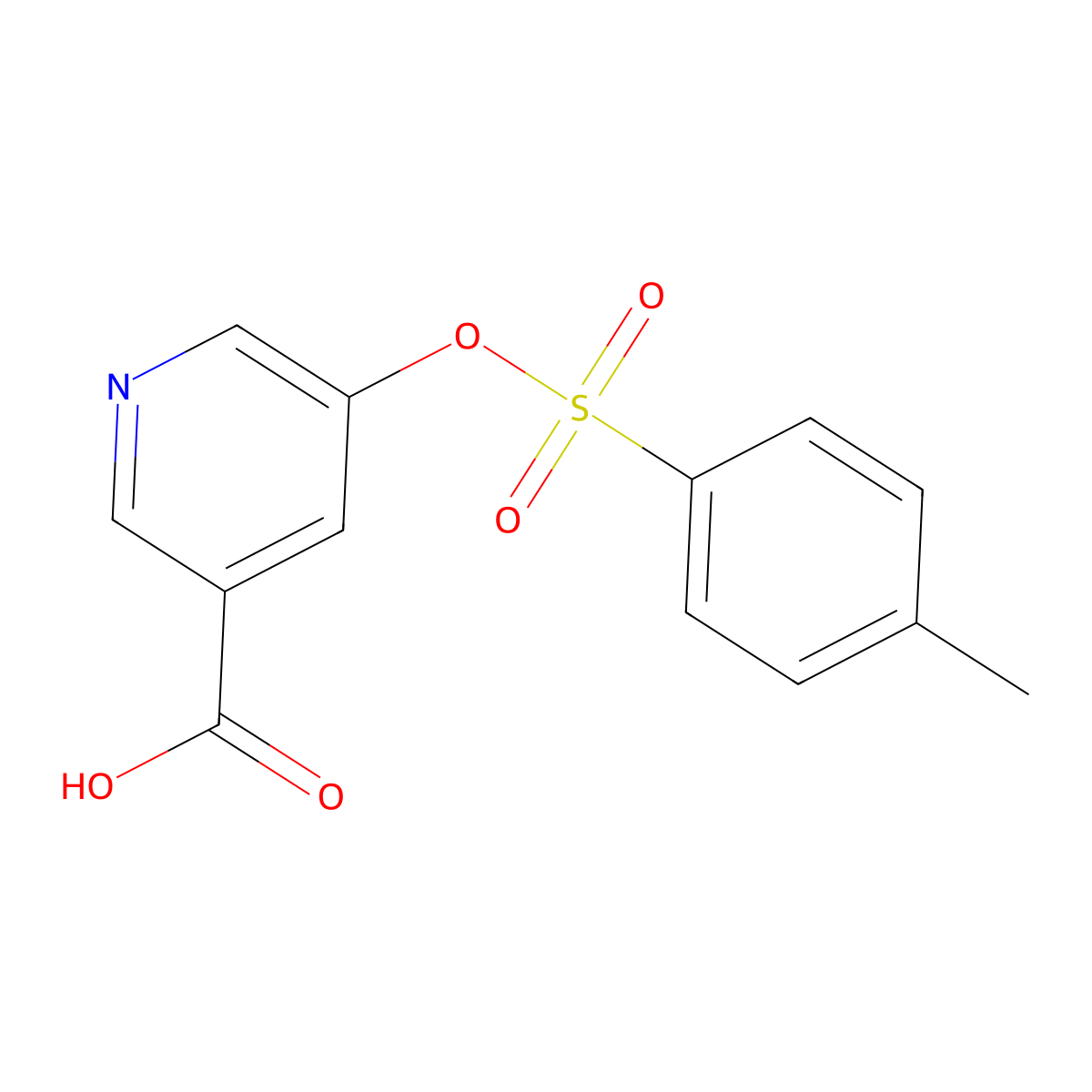 5-[(4-Methylbenzenesulfonyl)oxy]pyridine-3-carboxylic acid molecular structure, CAS 2757922-20-4