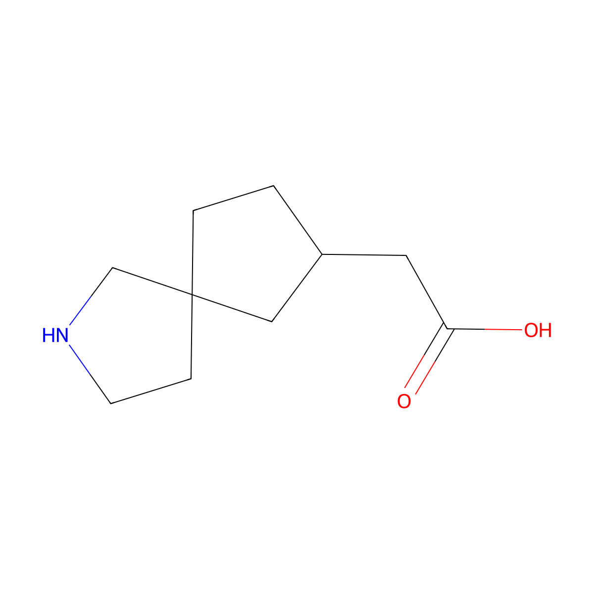 2-{2-Azaspiro[4.4]nonan-7-yl}acetic acid molecular structure, CAS 2757922-22-6