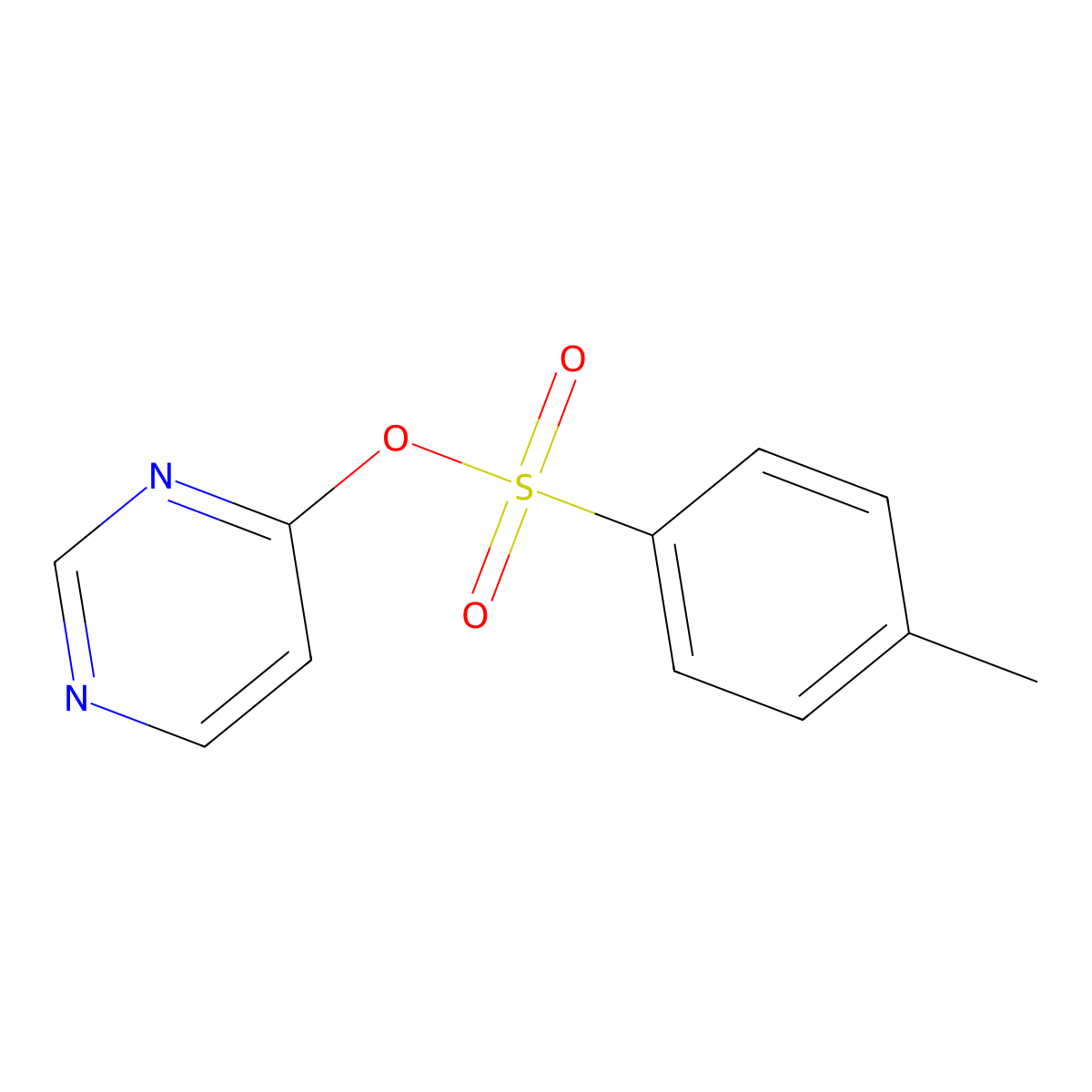 Pyrimidin-4-yl 4-methylbenzene-1-sulfonate molecular structure, CAS 2757922-25-9