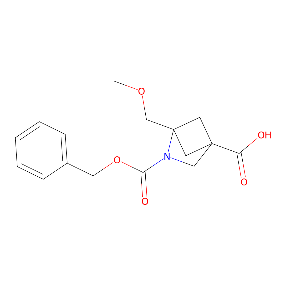 2-[(Benzyloxy)carbonyl]-1-(methoxymethyl)-2-azabicyclo[2.1.1]hexane-4-carboxylic acid molecular structure, CAS 2757922-26-0