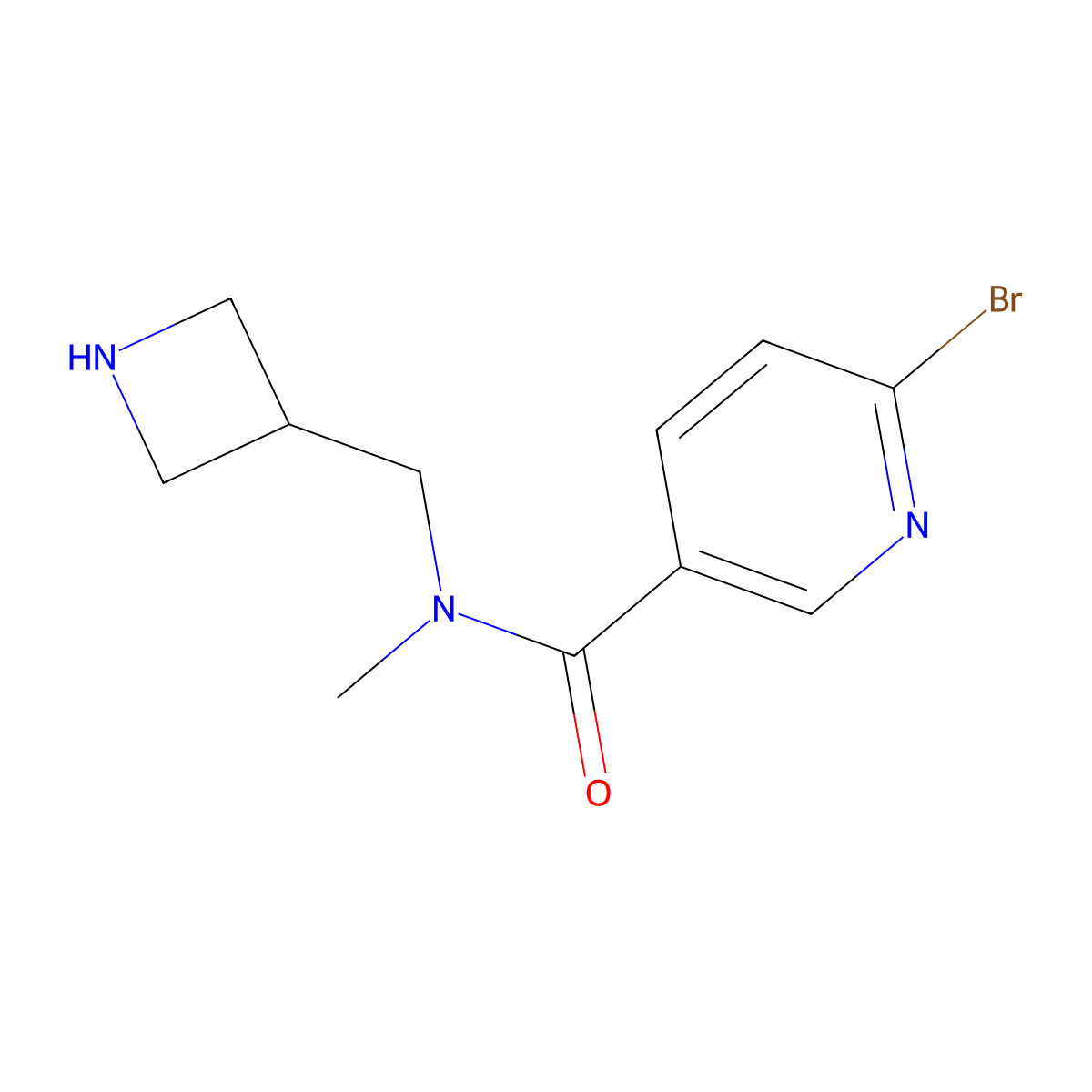 N-[(azetidin-3-yl)methyl]-6-bromo-N-methylpyridine-3-carboxamide molecular structure, CAS 2757922-45-3