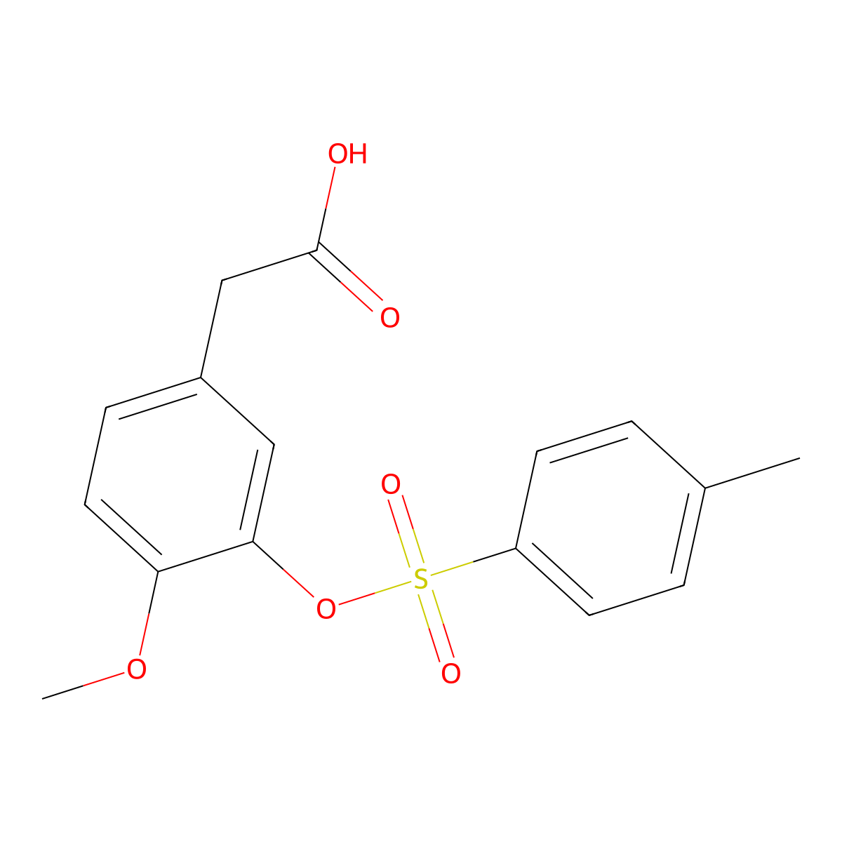 2-{4-Methoxy-3-[(4-methylbenzenesulfonyl)oxy]phenyl}acetic acid molecular structure, CAS 2757922-46-4