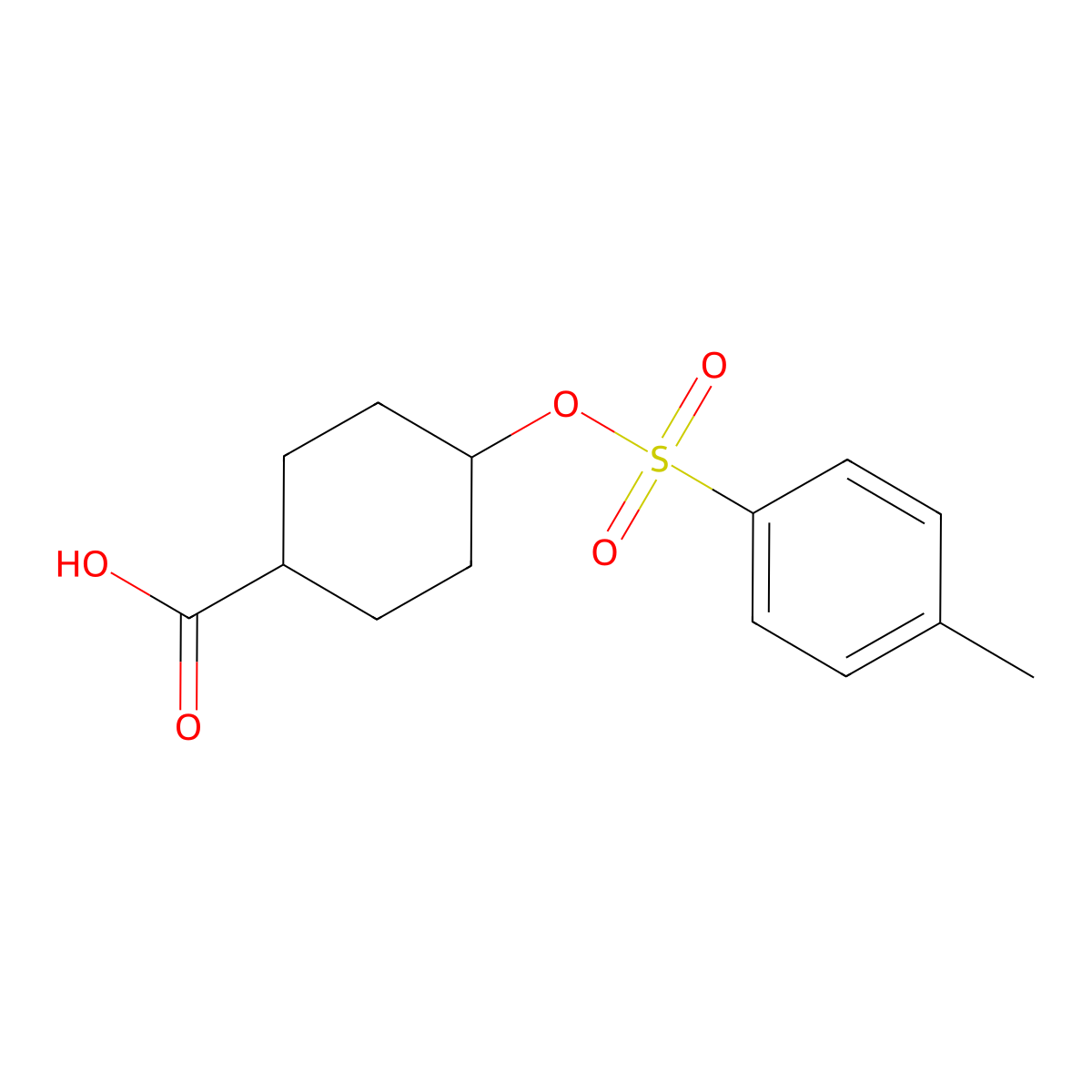 4-[(4-Methylbenzenesulfonyl)oxy]cyclohexane-1-carboxylic acid molecular structure, CAS 2757922-51-1