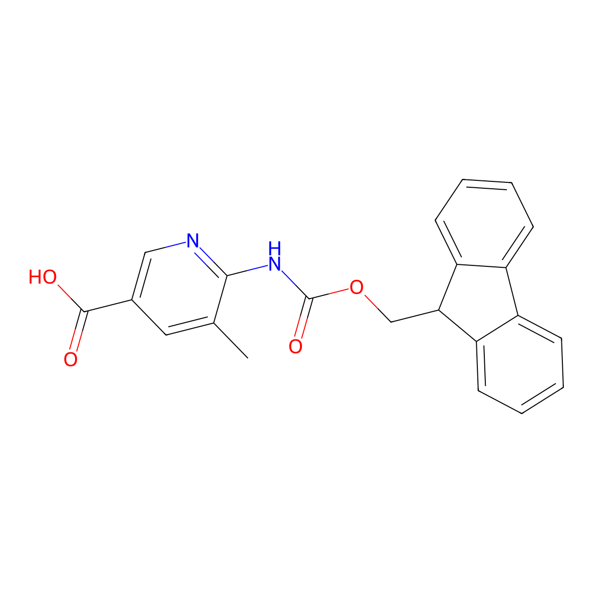 6-({[(9H-fluoren-9-yl)methoxy]carbonyl}amino)-5-methylpyridine-3-carboxylic acid molecular structure, CAS 2757922-54-4