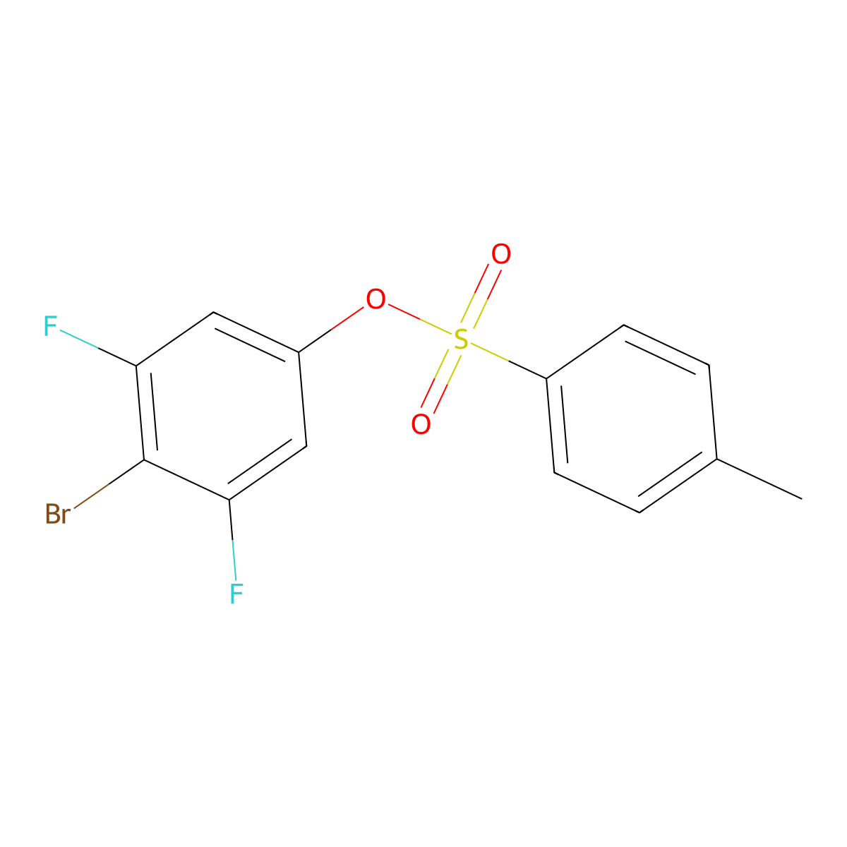 4-Bromo-3,5-difluorophenyl 4-methylbenzene-1-sulfonate molecular structure, CAS 2757922-62-4