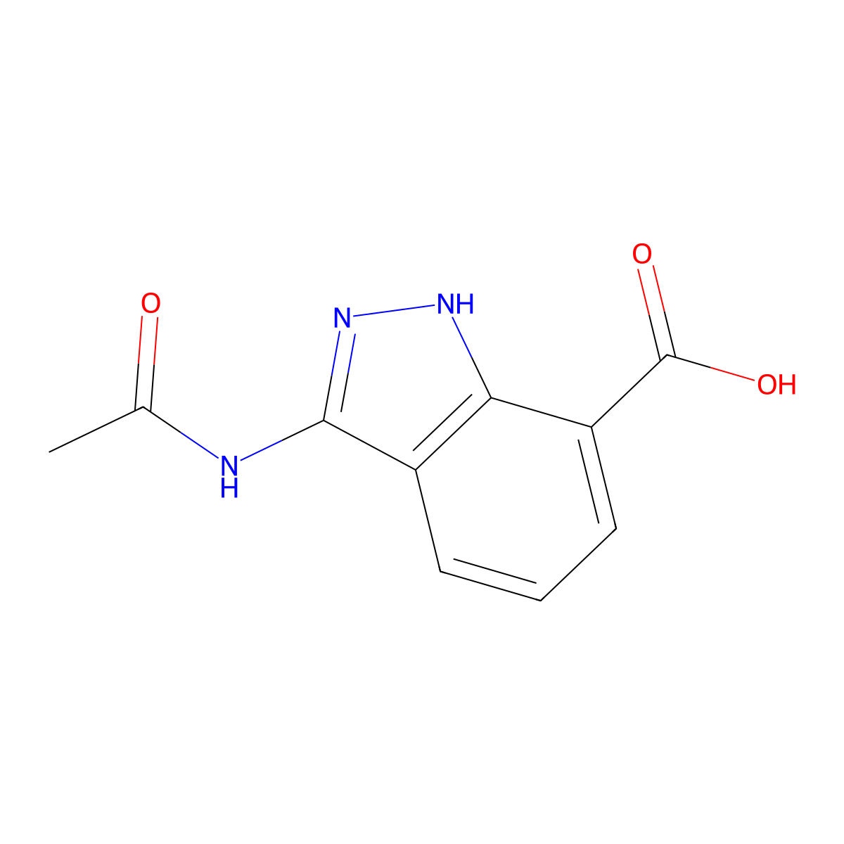 3-acetamido-1H-indazole-7-carboxylic acid molecular structure, CAS 2757922-64-6
