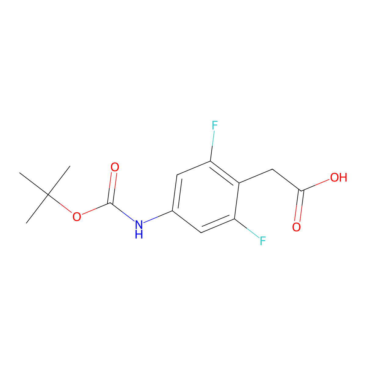 2-(4-{[(Tert-butoxy)carbonyl]amino}-2,6-difluorophenyl)acetic acid molecular structure, CAS 2757922-66-8