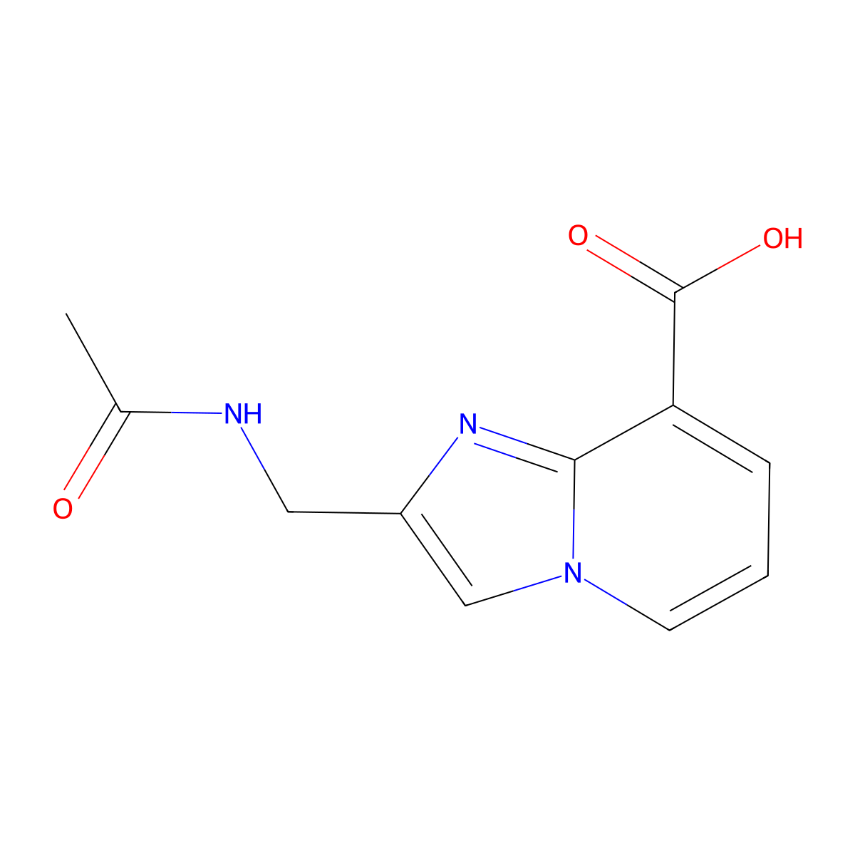 2-(Acetamidomethyl)imidazo[1,2-a]pyridine-8-carboxylic acid molecular structure, CAS 2757922-72-6