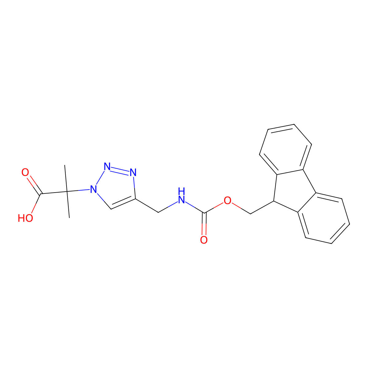 2-{4-[({[(9H-fluoren-9-yl)methoxy]carbonyl}amino)methyl]-1H-1,2,3-triazol-1-yl}-2-methylpropanoic acid molecular structure, CAS 2757922-79-3
