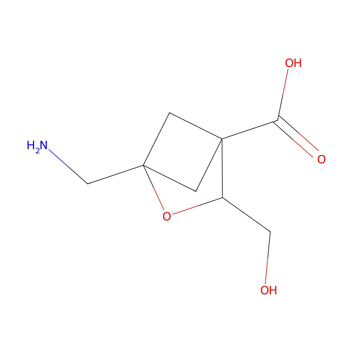 1-(Aminomethyl)-3-(hydroxymethyl)-2-oxabicyclo[2.1.1]hexane-4-carboxylic acid molecular structure, CAS 2757922-83-9
