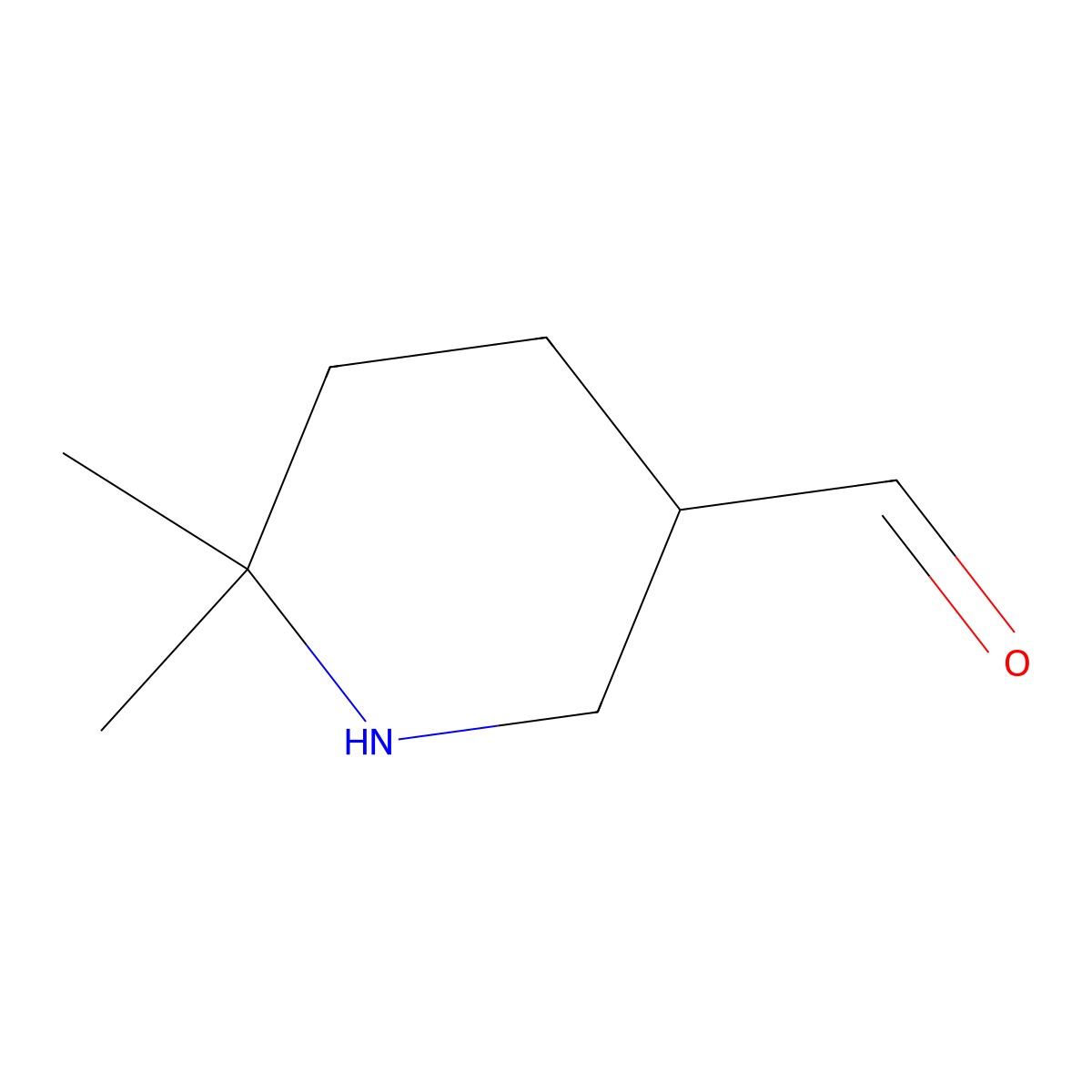 6,6-Dimethylpiperidine-3-carbaldehyde molecular structure, CAS 2757922-86-2
