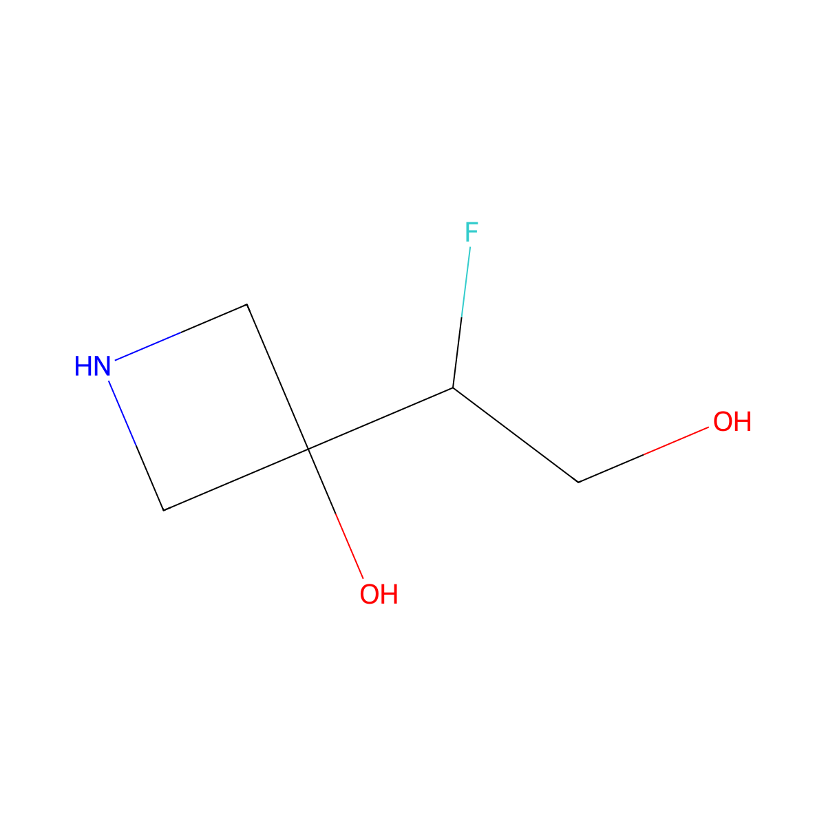 3-(1-Fluoro-2-hydroxyethyl)azetidin-3-ol molecular structure, CAS 2757922-95-3