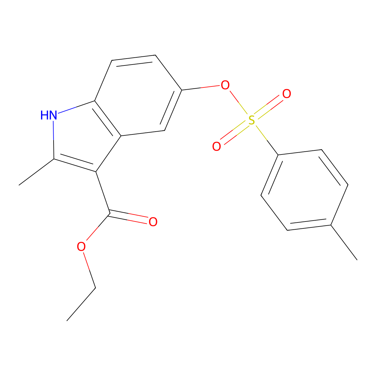 ethyl 2-methyl-5-[(4-methylbenzenesulfonyl)oxy]-1H-indole-3-carboxylate molecular structure, CAS 2757922-98-6