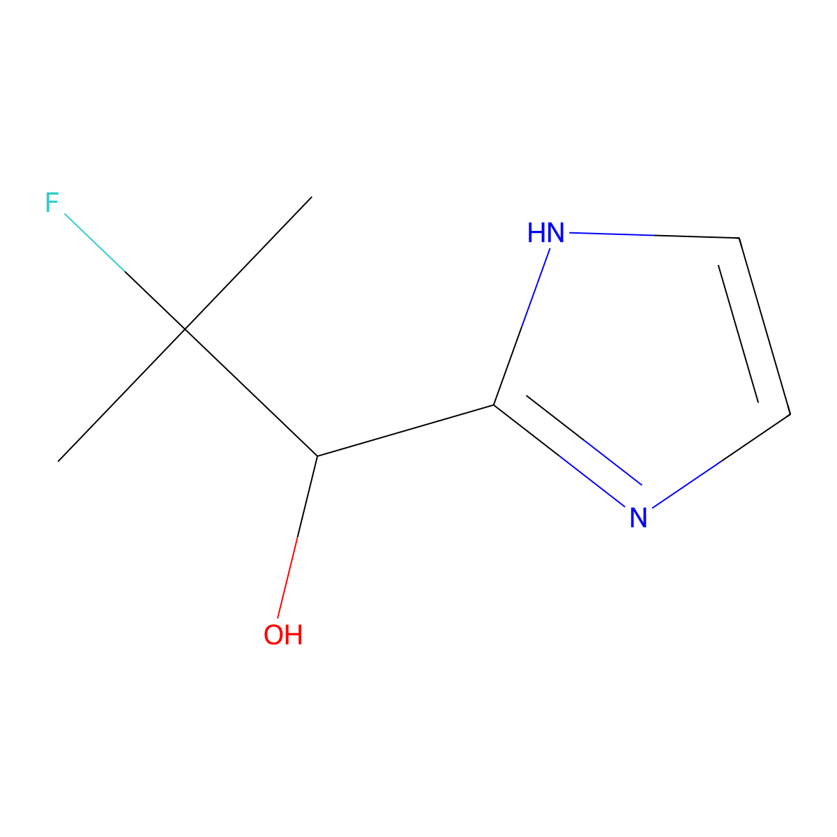 2-fluoro-1-(1H-imidazol-2-yl)-2-methylpropan-1-ol molecular structure, CAS 2757923-07-0