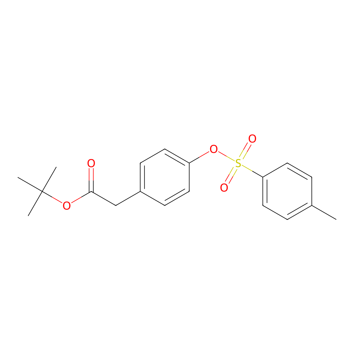 Tert-butyl 2-{4-[(4-methylbenzenesulfonyl)oxy]phenyl}acetate molecular structure, CAS 2757923-10-5
