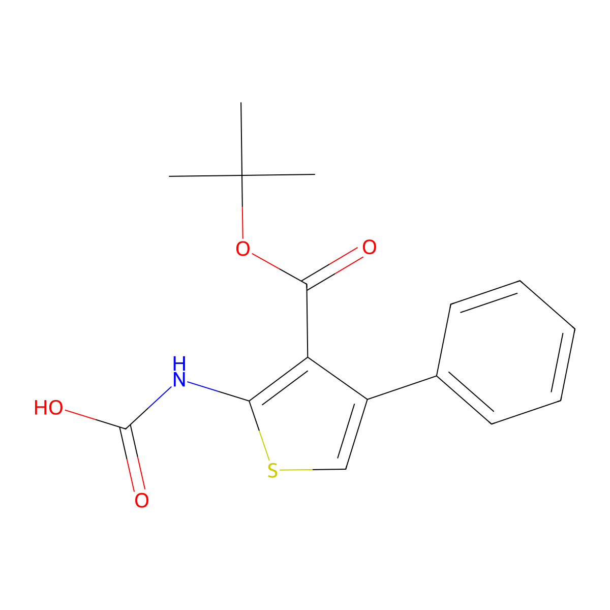 {3-[(Tert-butoxy)carbonyl]-4-phenylthiophen-2-yl}carbamic acid molecular structure, CAS 2757923-11-6