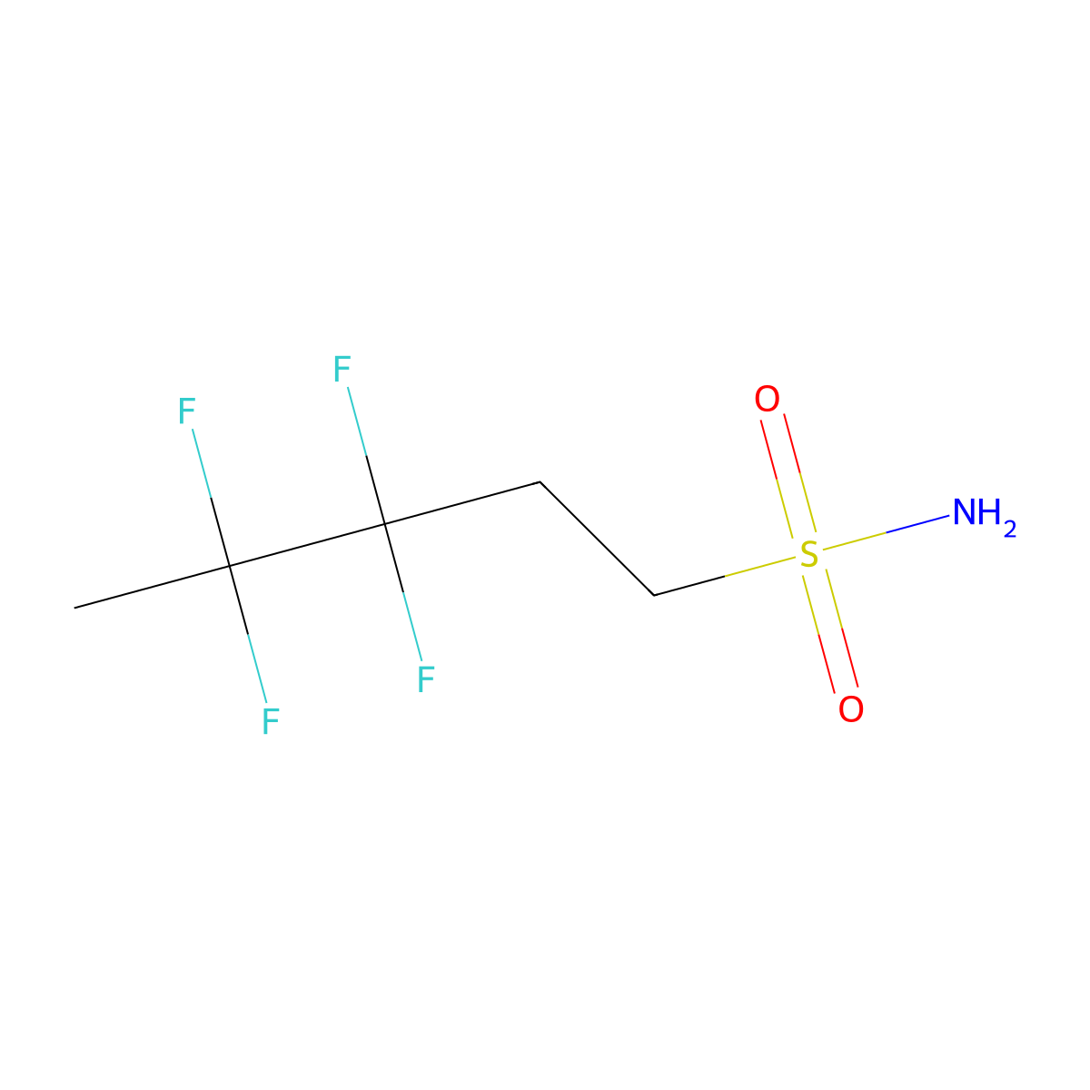 3,3,4,4-Tetrafluoropentane-1-sulfonamide molecular structure, CAS 2757923-19-4
