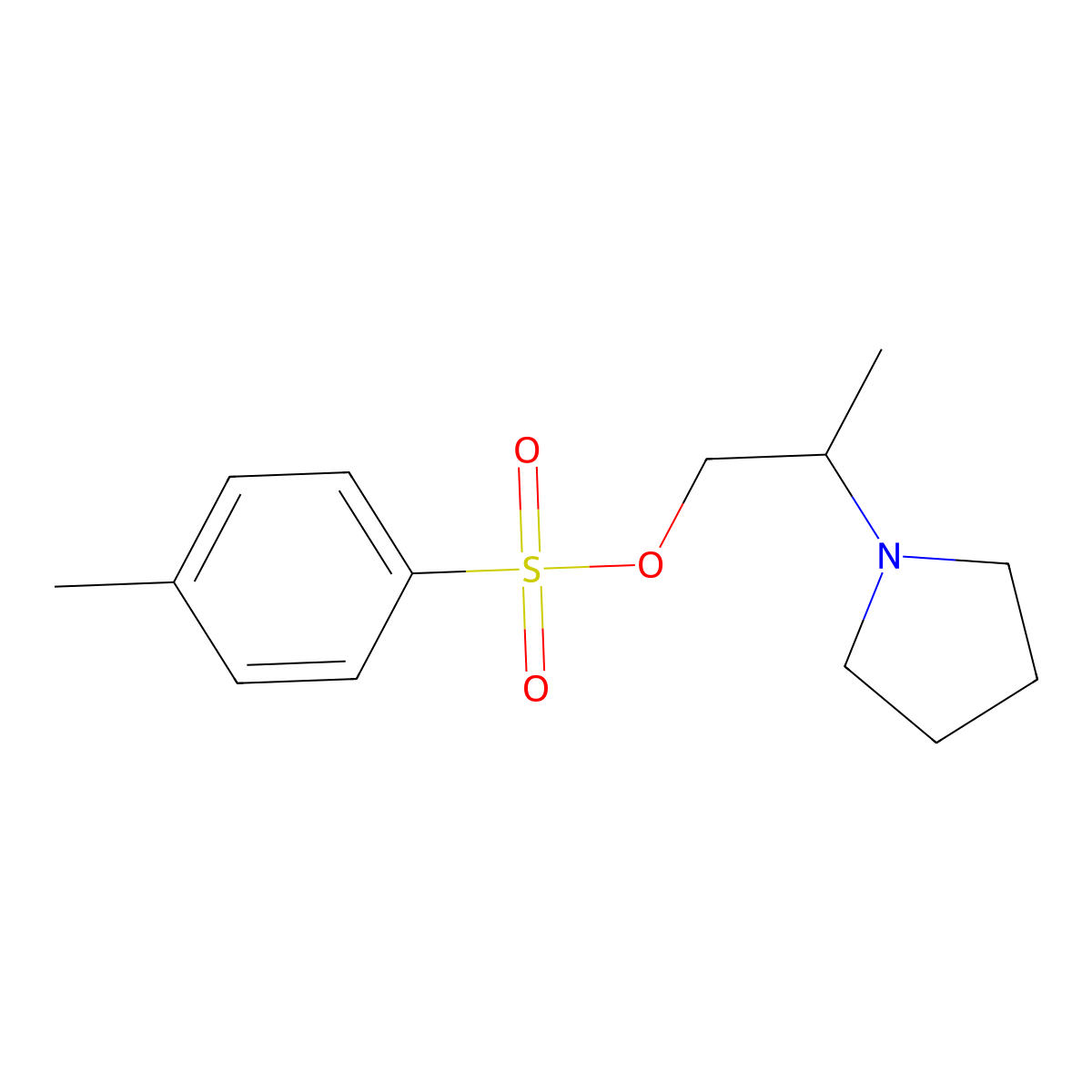2-(Pyrrolidin-1-yl)propyl 4-methylbenzene-1-sulfonate molecular structure, CAS 2757923-20-7