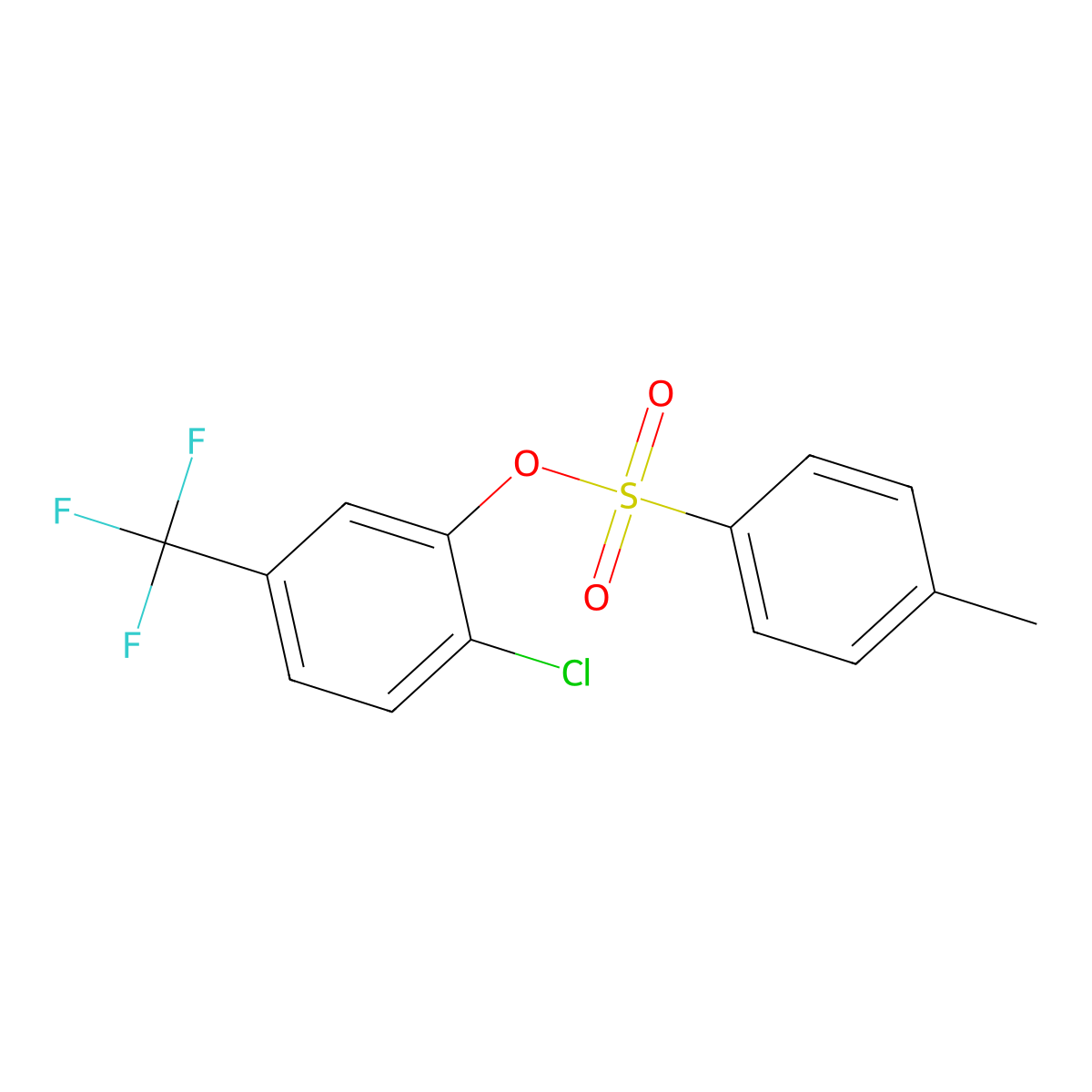 2-Chloro-5-(trifluoromethyl)phenyl 4-methylbenzene-1-sulfonate molecular structure, CAS 2757923-34-3