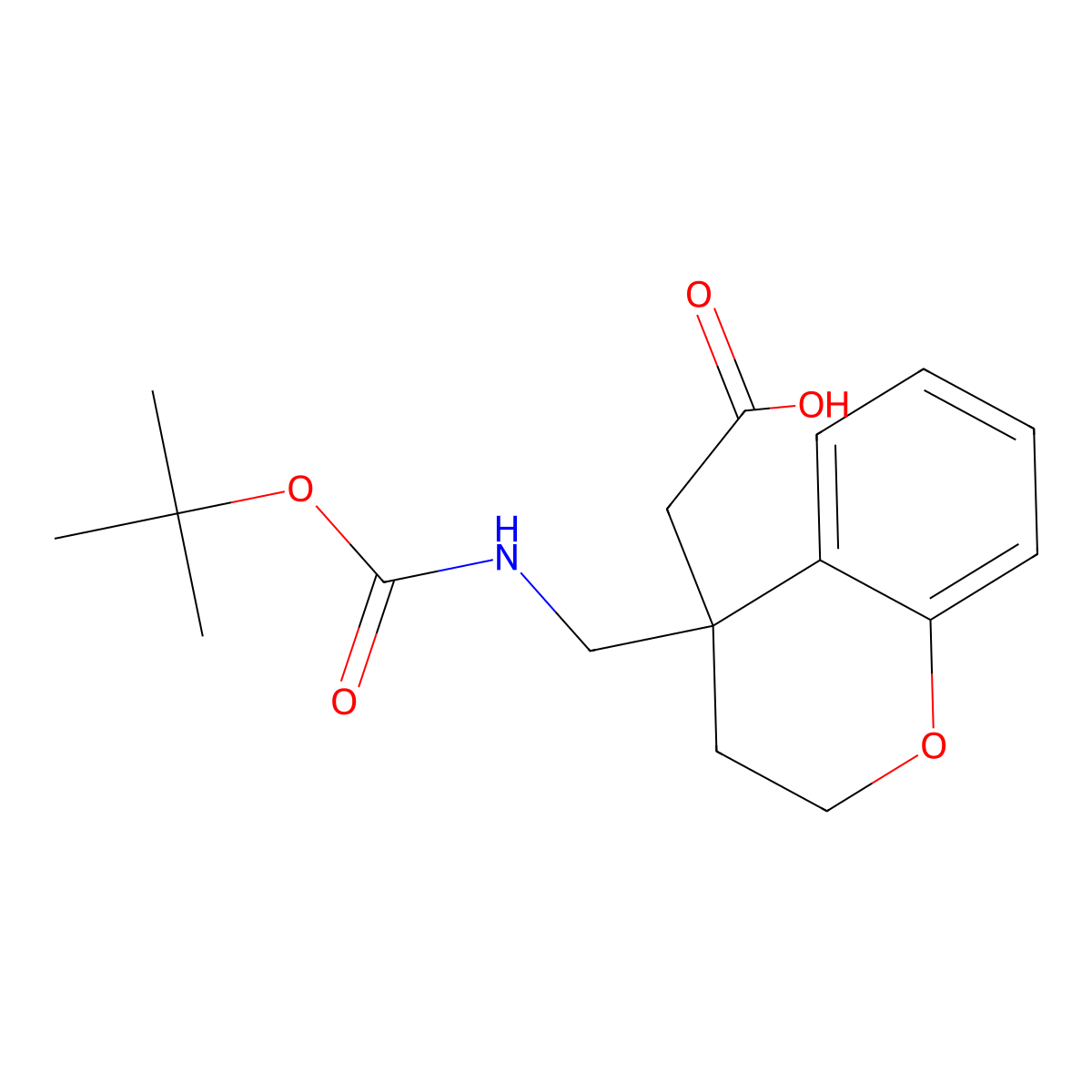 2-[4-({[(tert-butoxy)carbonyl]amino}methyl)-3,4-dihydro-2H-1-benzopyran-4-yl]acetic acid molecular structure, CAS 2757923-37-6