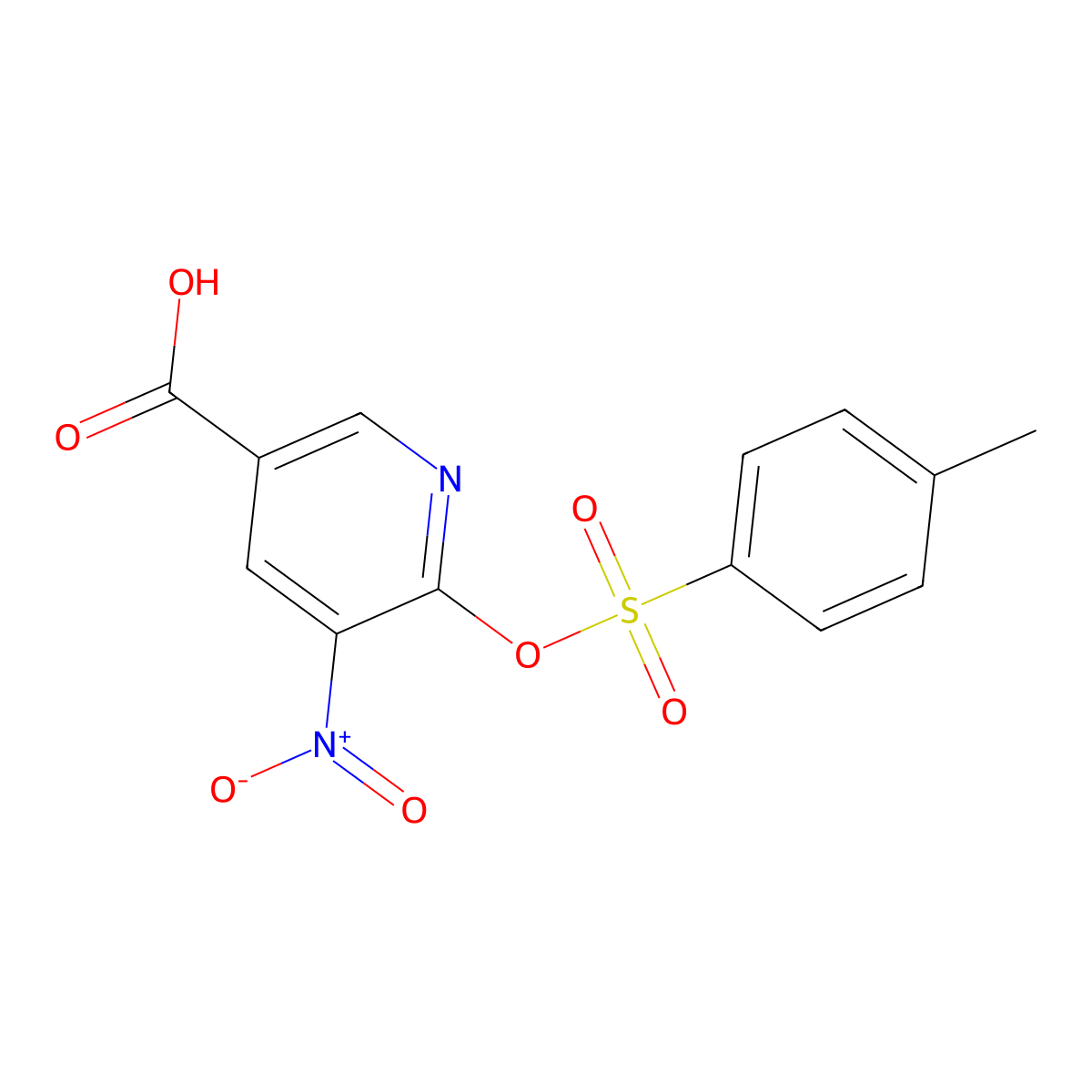 6-[(4-Methylbenzenesulfonyl)oxy]-5-nitropyridine-3-carboxylic acid molecular structure, CAS 2757923-40-1