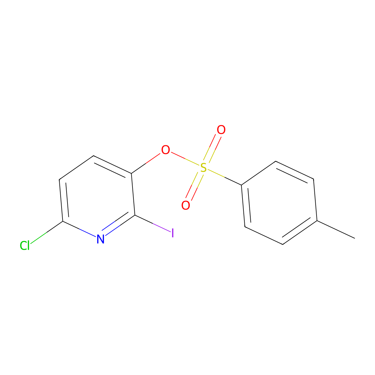 6-Chloro-2-iodopyridin-3-yl 4-methylbenzene-1-sulfonate molecular structure, CAS 2757923-42-3