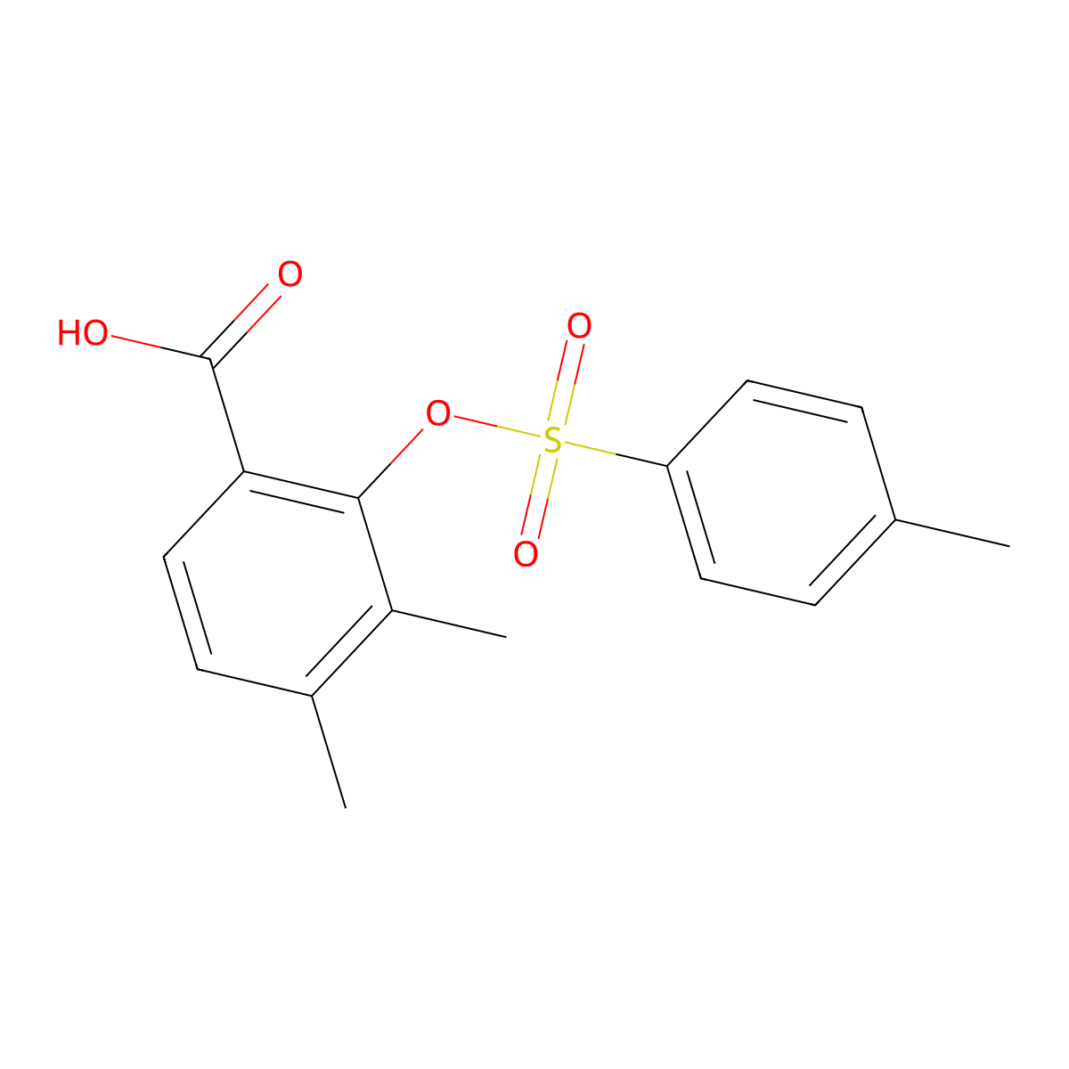 3,4-Dimethyl-2-[(4-methylbenzenesulfonyl)oxy]benzoic acid molecular structure, CAS 2757924-43-7