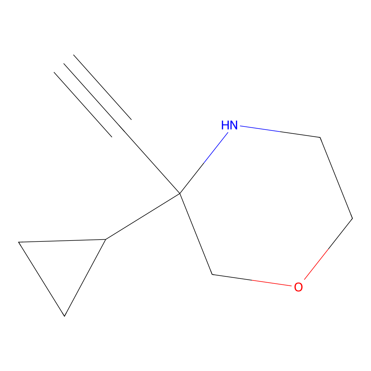 3-Cyclopropyl-3-ethynylmorpholine molecular structure, CAS 2757924-46-0