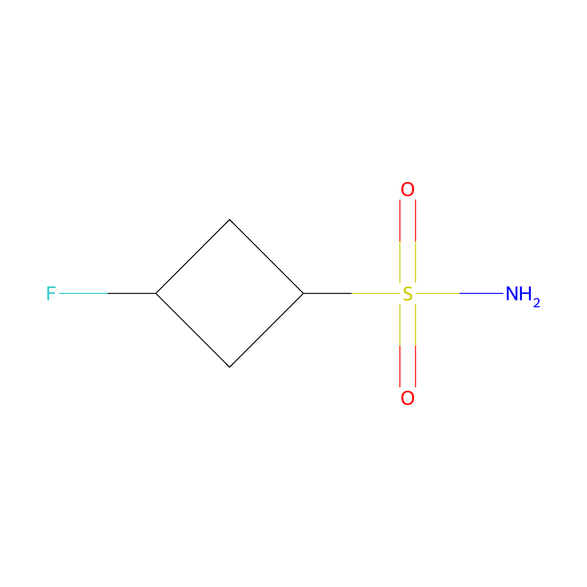 3-Fluorocyclobutane-1-sulfonamide molecular structure, CAS 2757924-51-7
