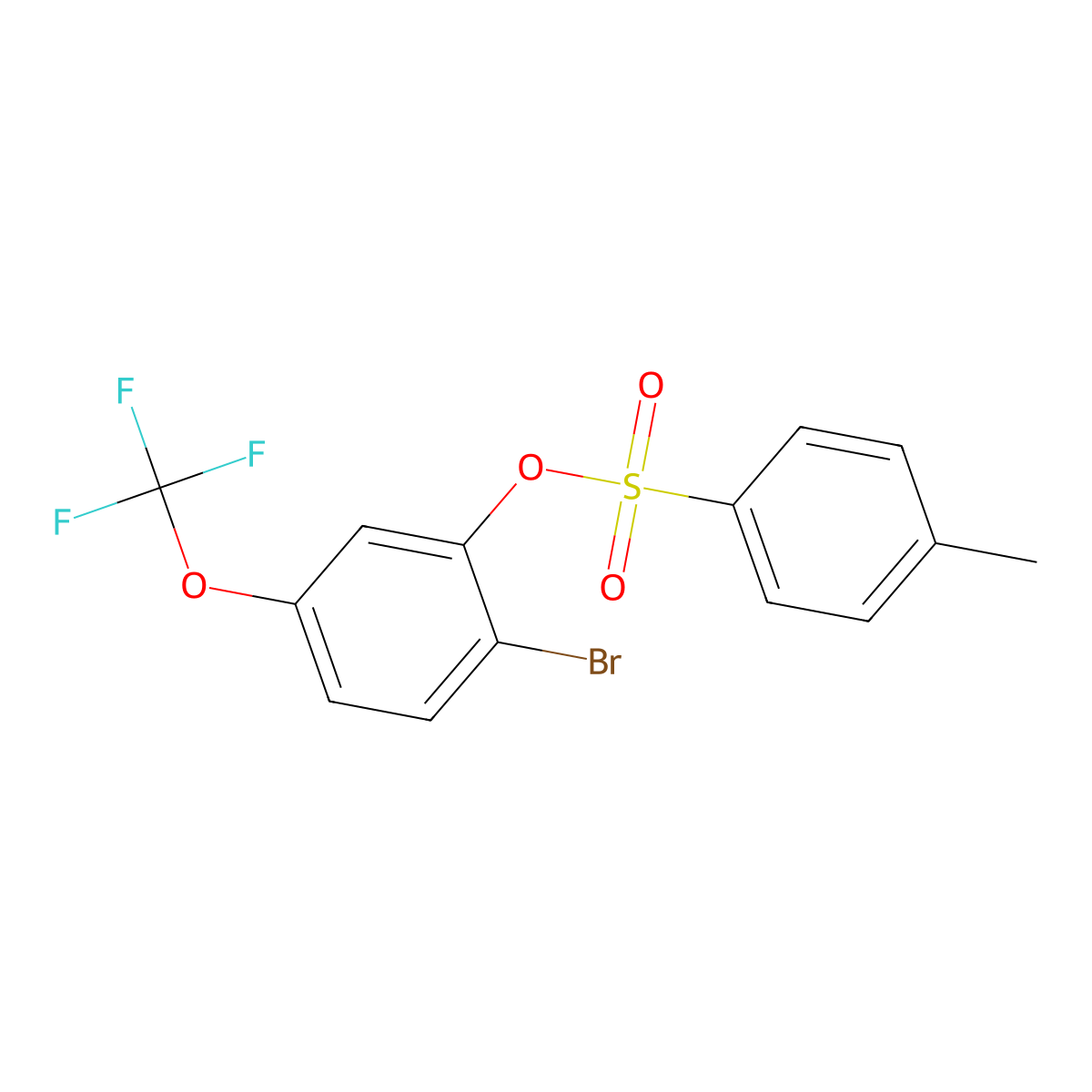 2-Bromo-5-(trifluoromethoxy)phenyl 4-methylbenzene-1-sulfonate molecular structure, CAS 2757924-53-9