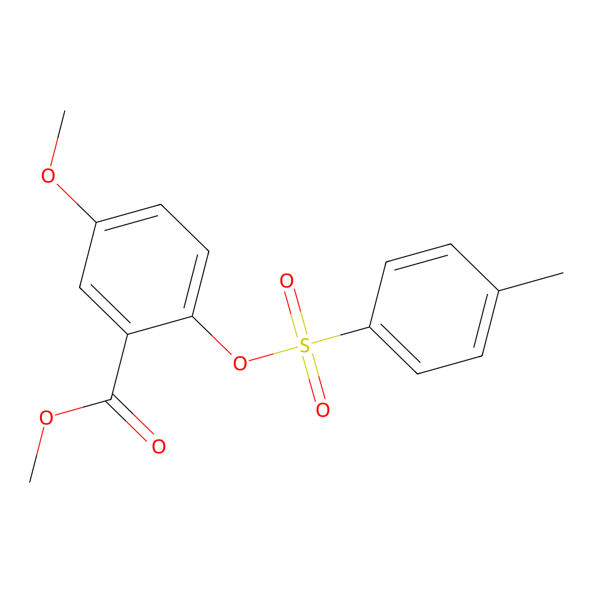 Methyl 5-methoxy-2-[(4-methylbenzenesulfonyl)oxy]benzoate molecular structure, CAS 2757924-59-5