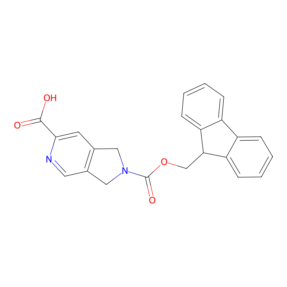2-{[(9H-fluoren-9-yl)methoxy]carbonyl}-1H,2H,3H-pyrrolo[3,4-c]pyridine-6-carboxylic acid molecular structure, CAS 2757924-62-0