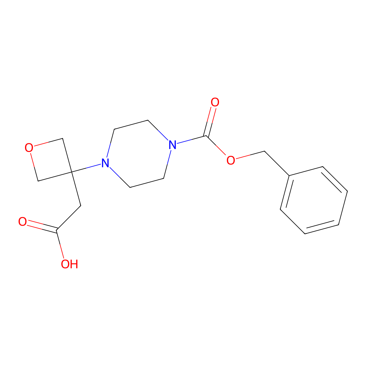 2-(3-{4-[(Benzyloxy)carbonyl]piperazin-1-yl}oxetan-3-yl)acetic acid molecular structure, CAS 2757924-71-1