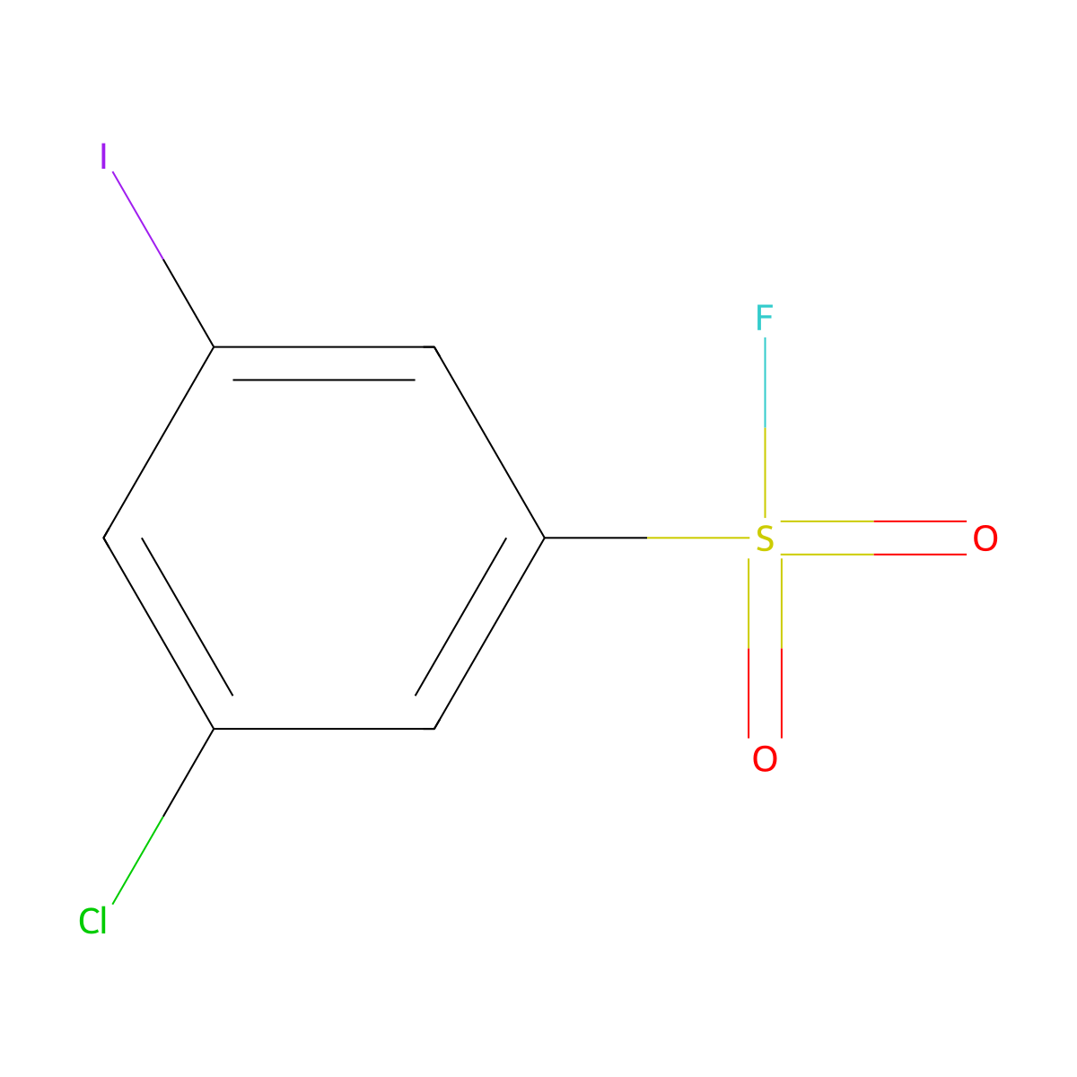 3-Chloro-5-iodobenzene-1-sulfonyl fluoride molecular structure, CAS 2757924-87-9