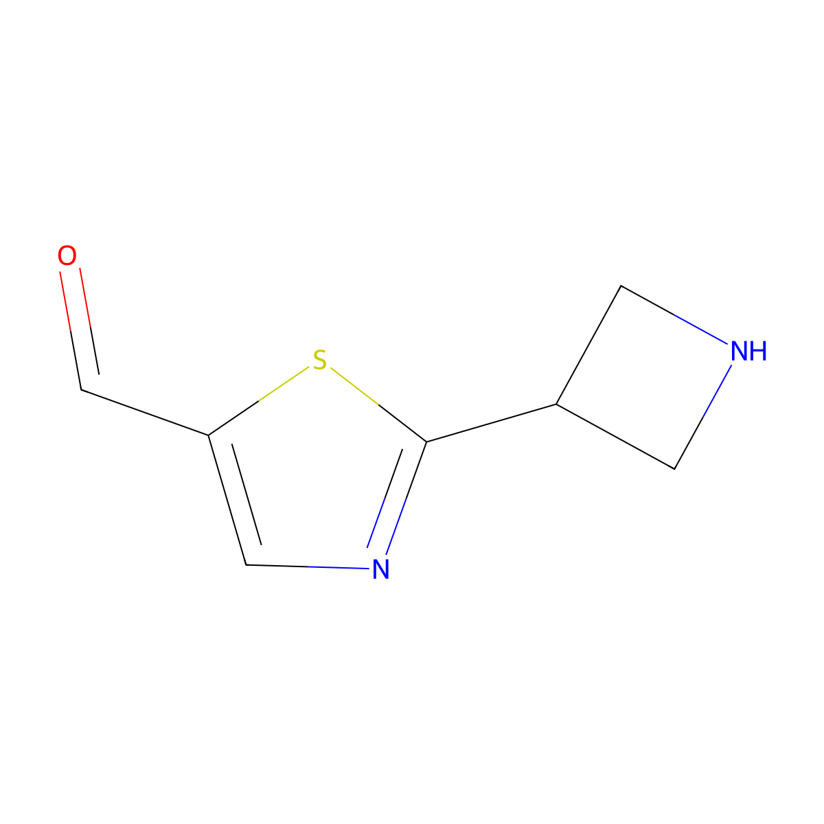 2-(Azetidin-3-yl)-1,3-thiazole-5-carbaldehyde molecular structure, CAS 2757924-89-1