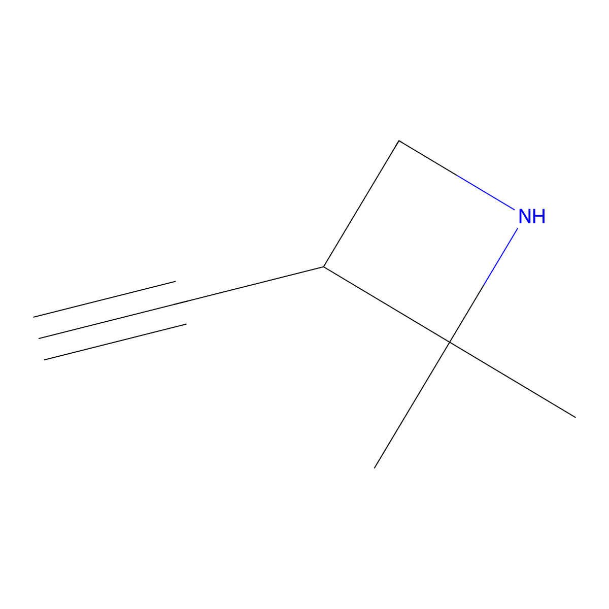 3-Ethynyl-2,2-dimethylazetidine molecular structure, CAS 2757924-95-9