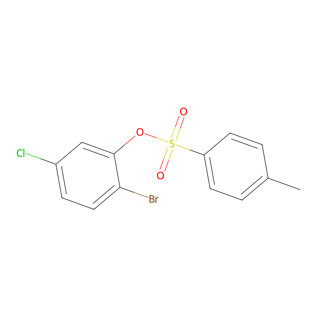2-Bromo-5-chlorophenyl 4-methylbenzene-1-sulfonate molecular structure, CAS 2757924-96-0