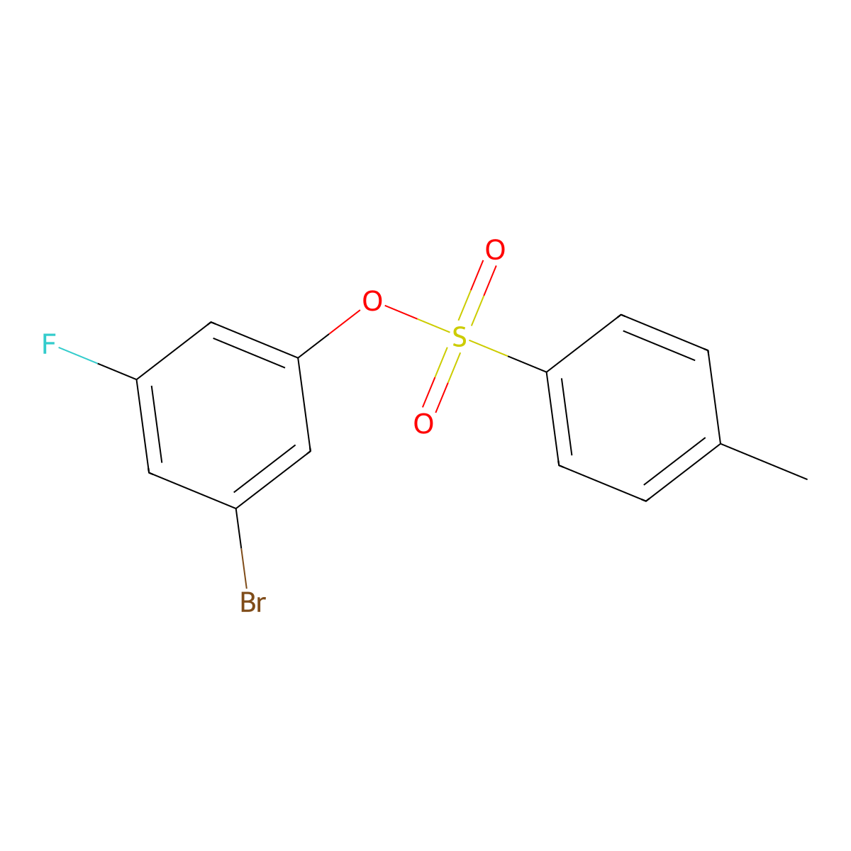 3-Bromo-5-fluorophenyl 4-methylbenzene-1-sulfonate molecular structure, CAS 2757925-17-8