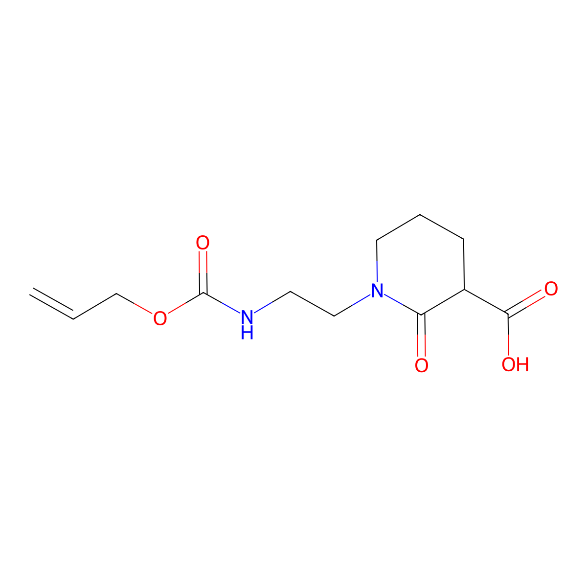 2-Oxo-1-(2-{[(prop-2-en-1-yloxy)carbonyl]amino}ethyl)piperidine-3-carboxylic acid molecular structure, CAS 2757925-22-5
