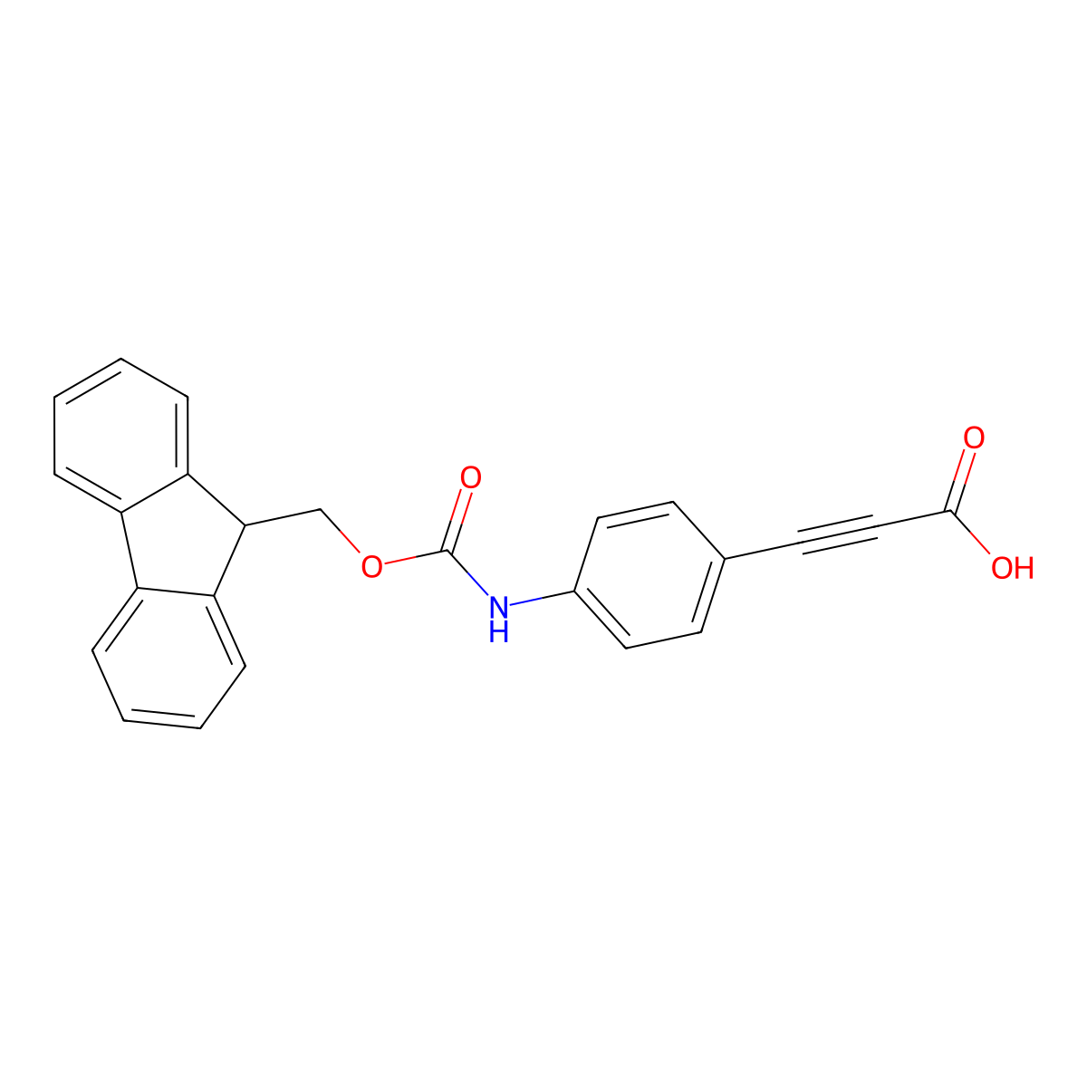 3-[4-({[(9H-fluoren-9-yl)methoxy]carbonyl}amino)phenyl]prop-2-ynoic acid molecular structure, CAS 2757925-28-1