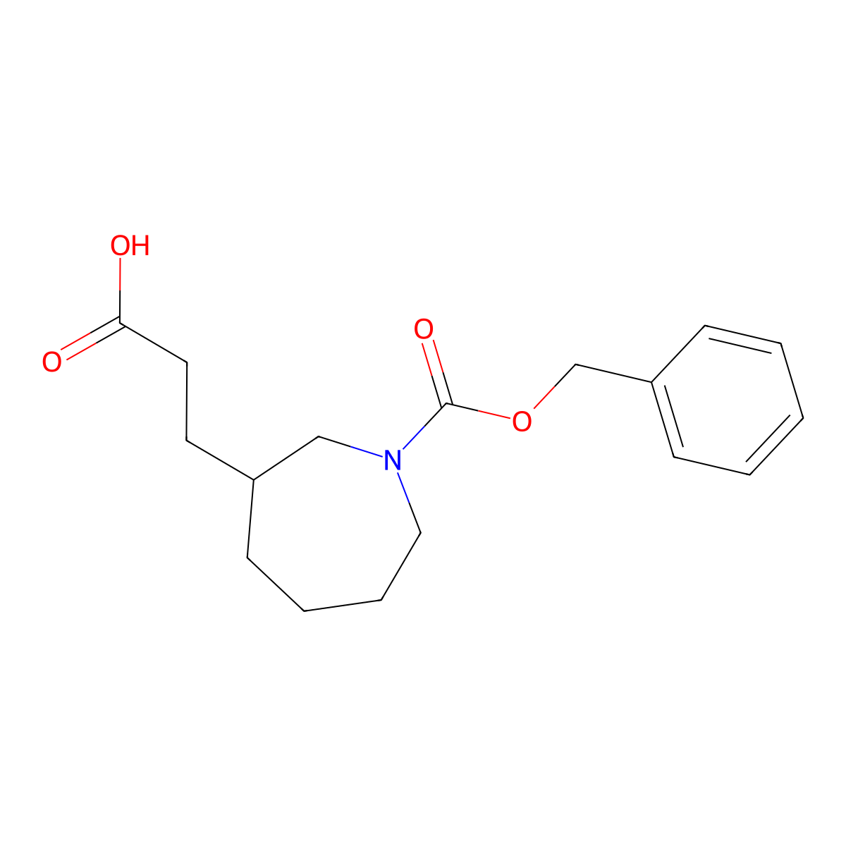 3-{1-[(Benzyloxy)carbonyl]azepan-3-yl}propanoic acid molecular structure, CAS 2757925-31-6