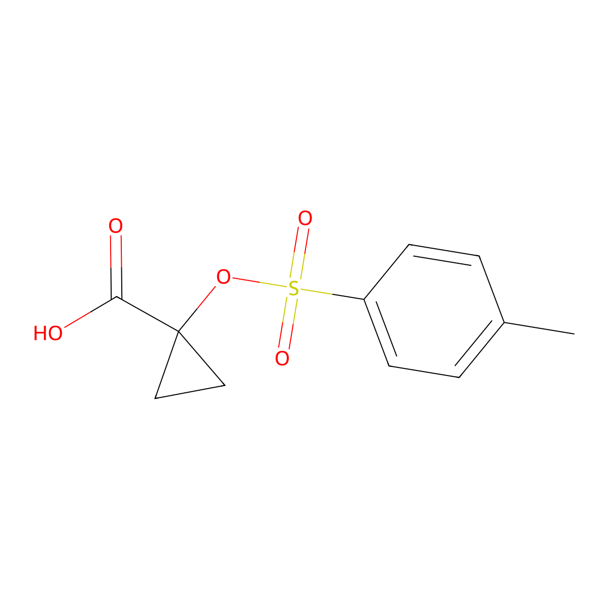 1-[(4-Methylbenzenesulfonyl)oxy]cyclopropane-1-carboxylic acid molecular structure, CAS 2757925-44-1