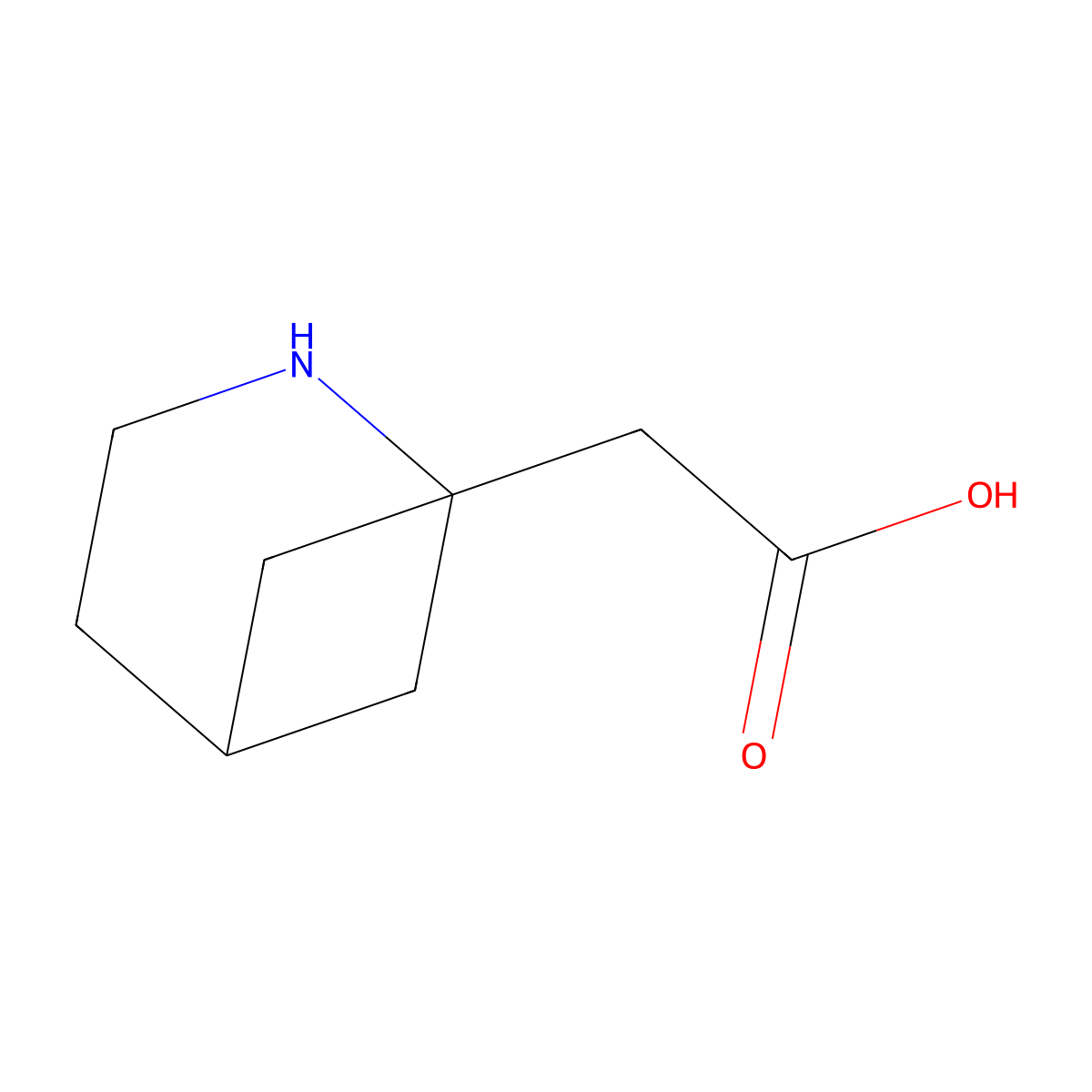2-{2-Azabicyclo[3.1.1]heptan-1-yl}acetic acid molecular structure, CAS 2757925-46-3