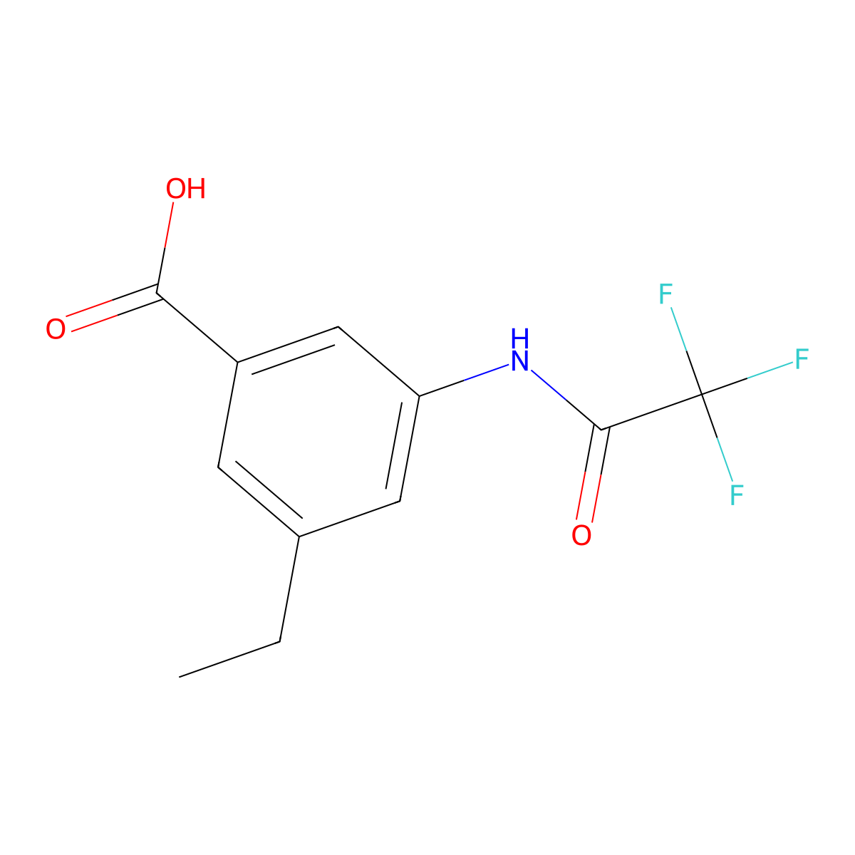 3-Ethyl-5-(2,2,2-trifluoroacetamido)benzoic acid molecular structure, CAS 2757925-47-4