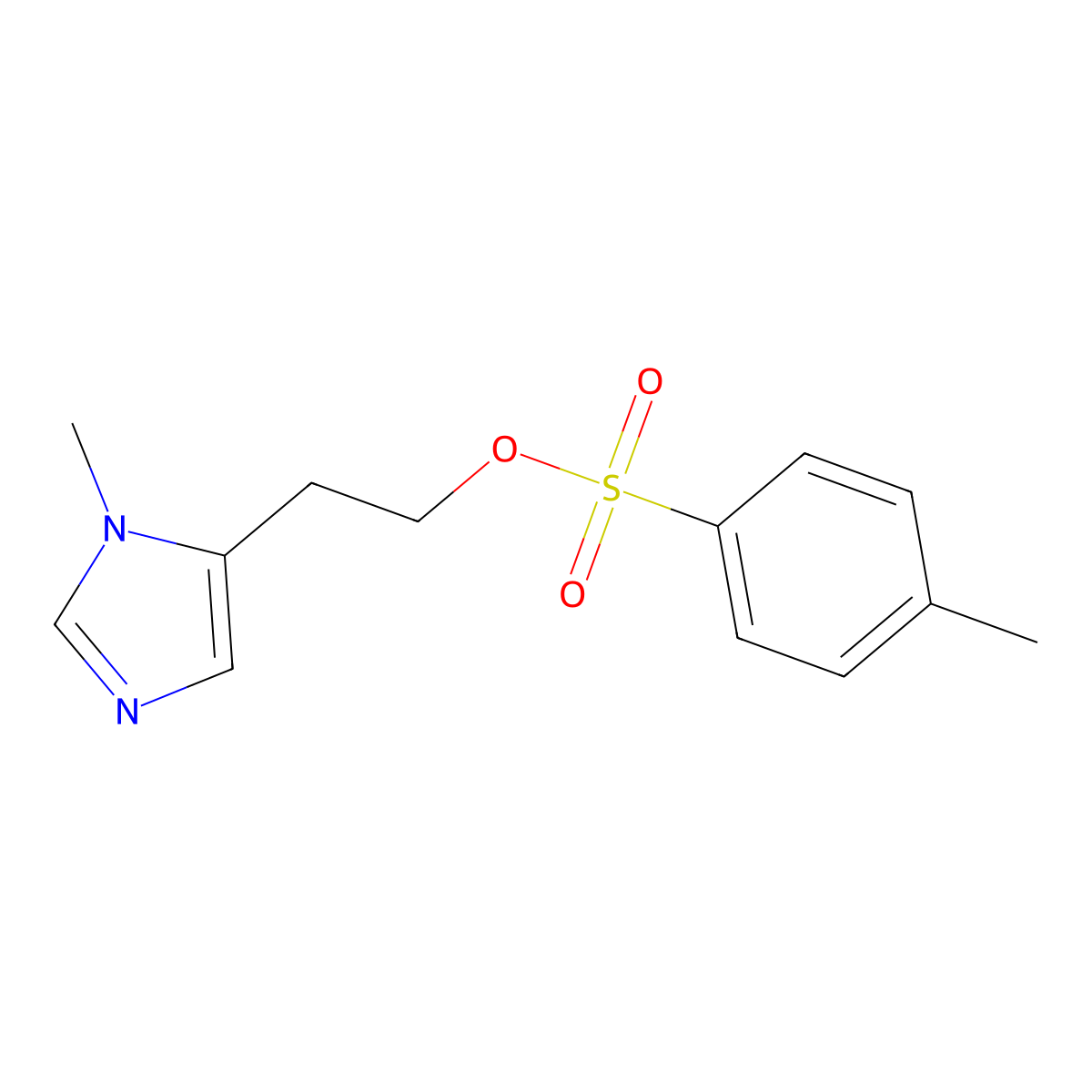 2-(1-methyl-1H-imidazol-5-yl)ethyl 4-methylbenzene-1-sulfonate molecular structure, CAS 2757925-50-9