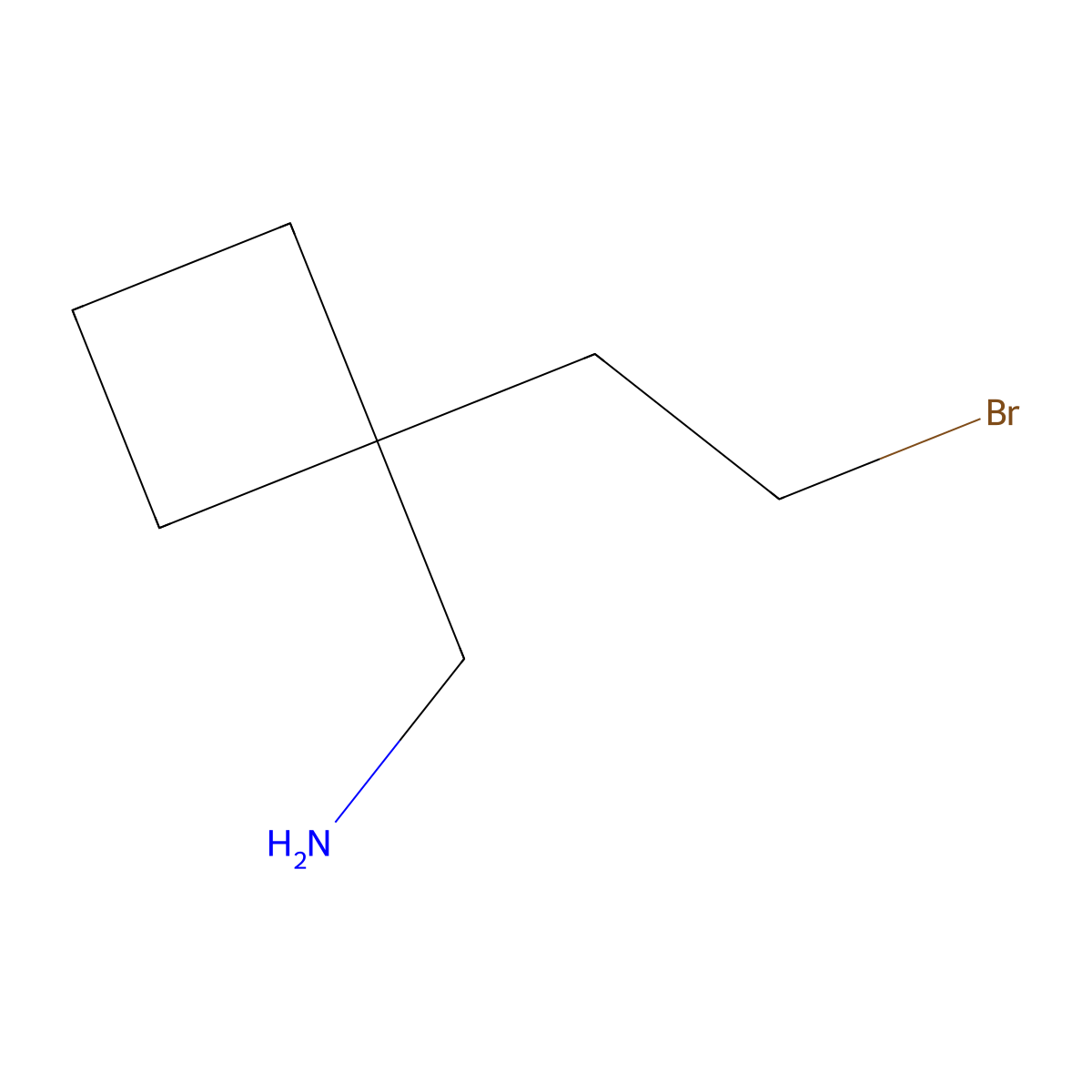 1-[1-(2-Bromoethyl)cyclobutyl]methanamine molecular structure, CAS 2757925-51-0